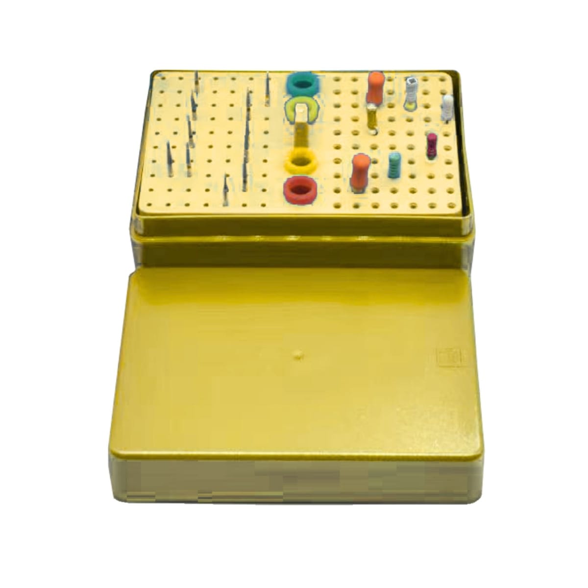 Bur Disinfection box resistant to high temperature and Pressure, Yellow | ErgoDenta 7458Y – ErgoDenta ApS, Bur Baths