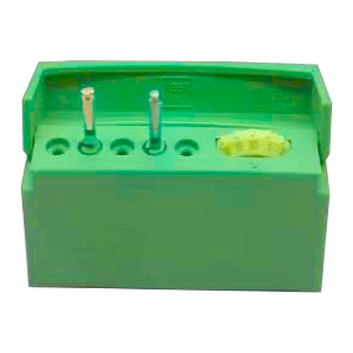 Endodontic block with memory holder, 5 holes, Green | ErgoDenta 7462G – ErgoDenta ApS, Trays, Sterilization Containers and Accessories