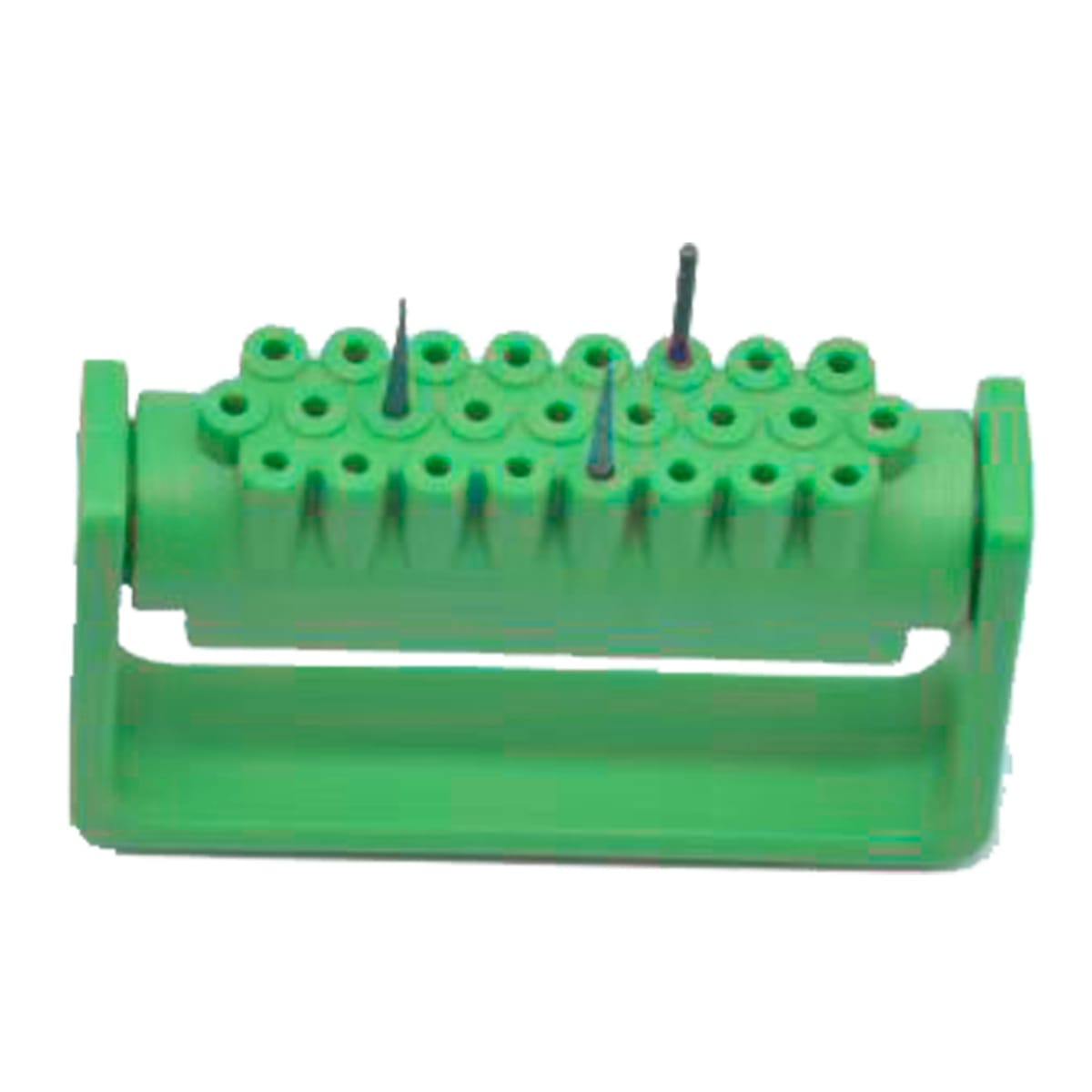 Opening Disinfection Frame Resistant to high temperature and pressure, 25 Holes, Green | ErgoDenta 7457G – ErgoDenta ApS, Zubehör für Wurzelbehandlung