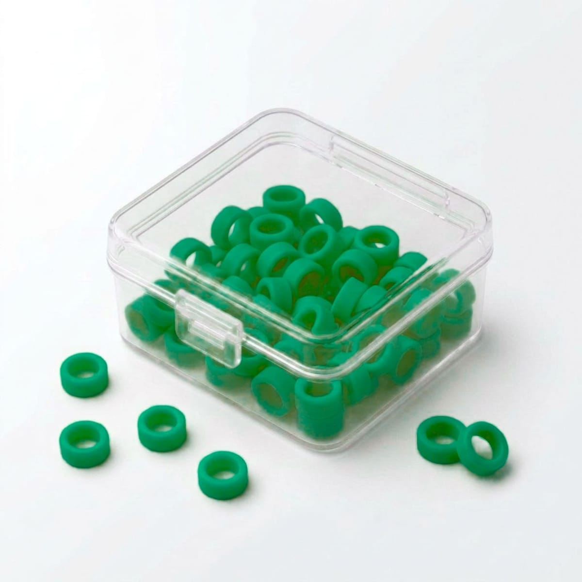 Color Coded Rings, Small, 50 pcs/box — Green | ErgoDenta 5651G – ErgoDenta ApS, Other Disposables