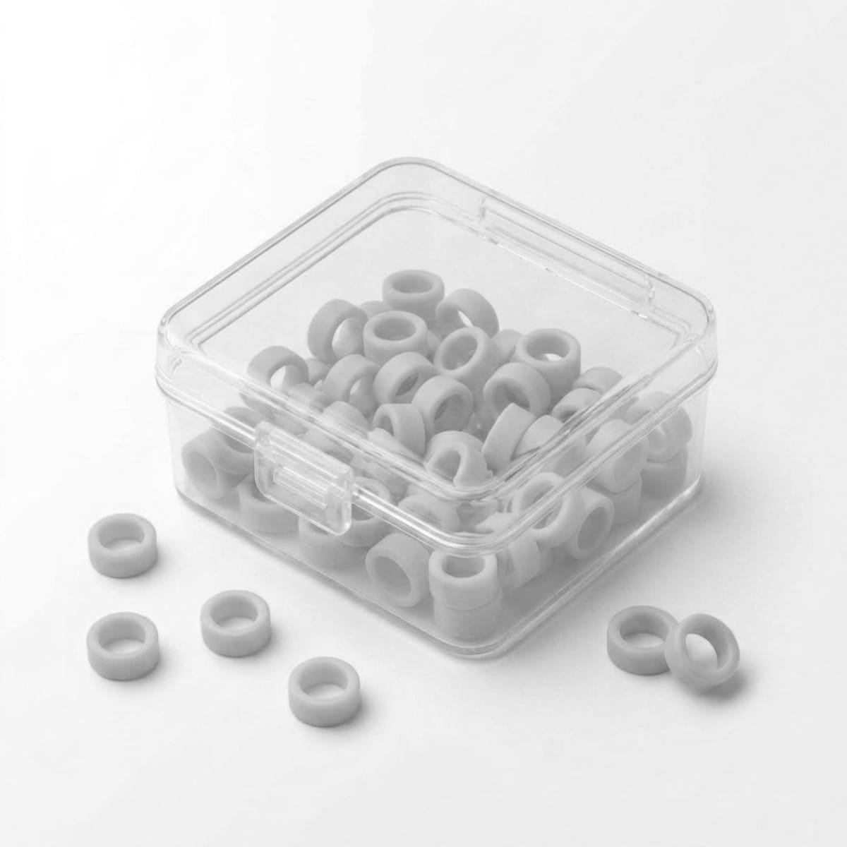 Color Coded Rings, Small, 50 pcs/box — White | ErgoDenta 5651W – ErgoDenta ApS, Sterilization Accessories