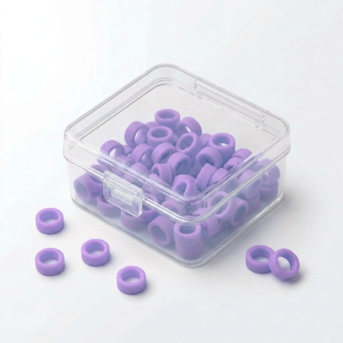 Color Coded Rings, Small, 50 pcs/box — Lavender | ErgoDenta 5651P – ErgoDenta ApS, Other Disposables