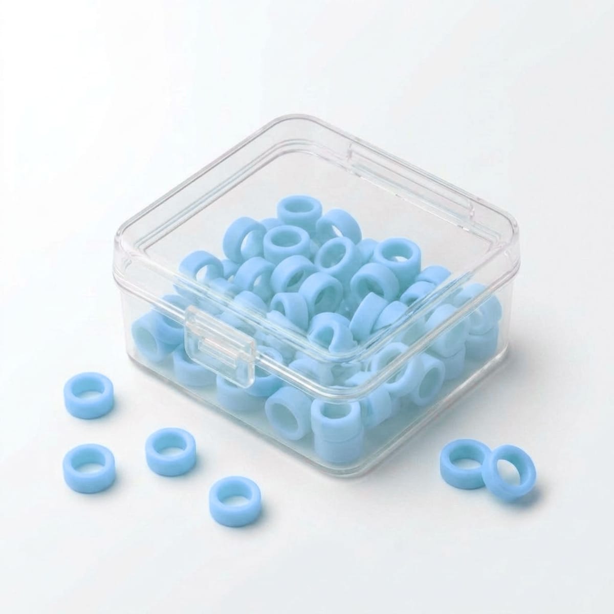 Color Coded Rings, Small, 50 pcs/box — Light Blue | ErgoDenta 5651S – ErgoDenta ApS, Other Disposables