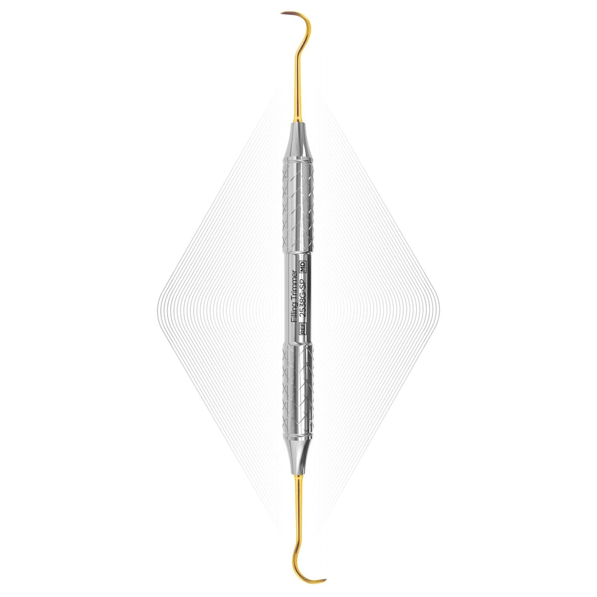 Filling Trimmer, Gold | ErgoSlip ErgoSteel Plus 2538G-SP – ErgoDenta ApS, Composite-Instrumente