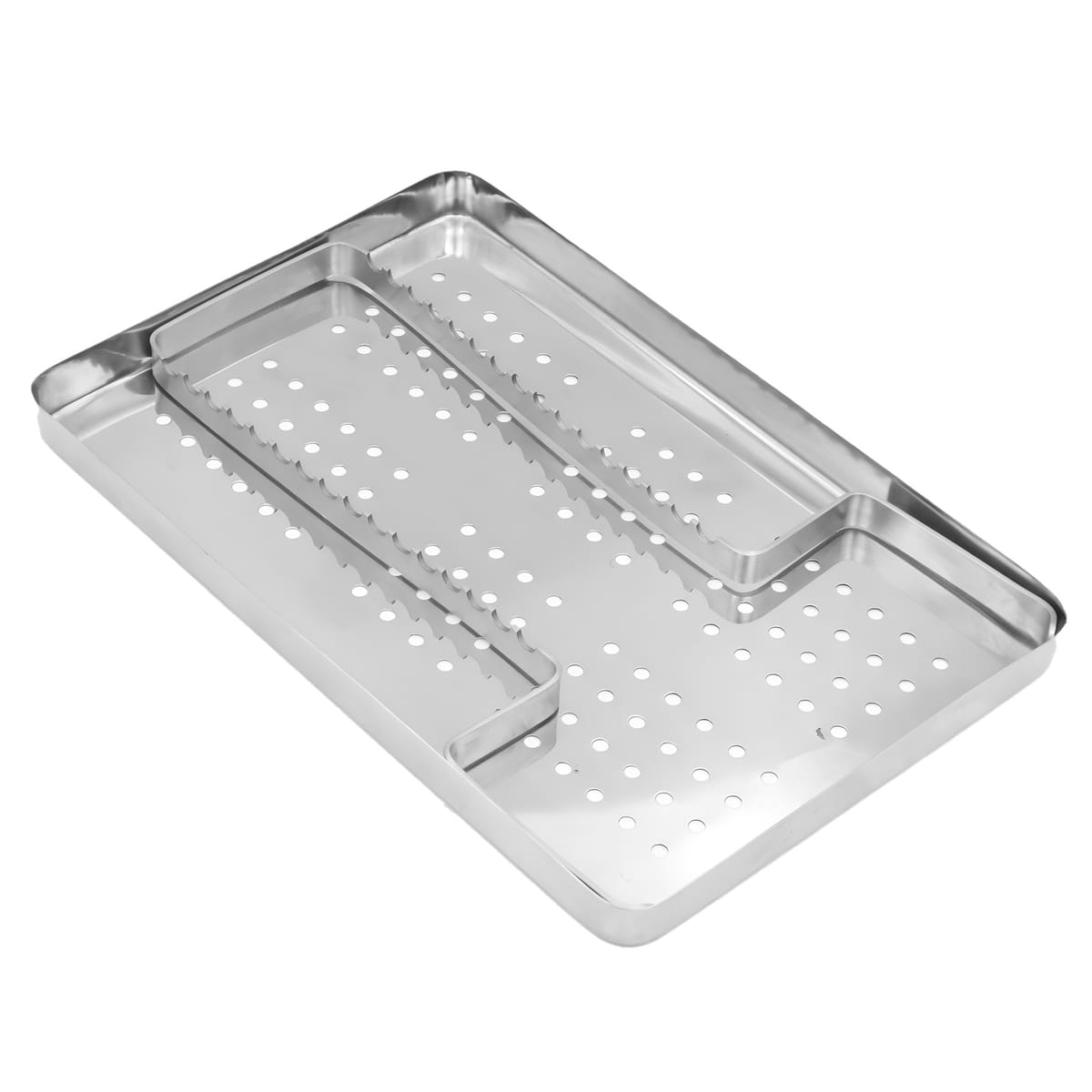 Perforated Instrument Tray with Instrument Holder, 5510 – ErgoDenta ApS, Trays, Sterilcontainer und Zubehör
