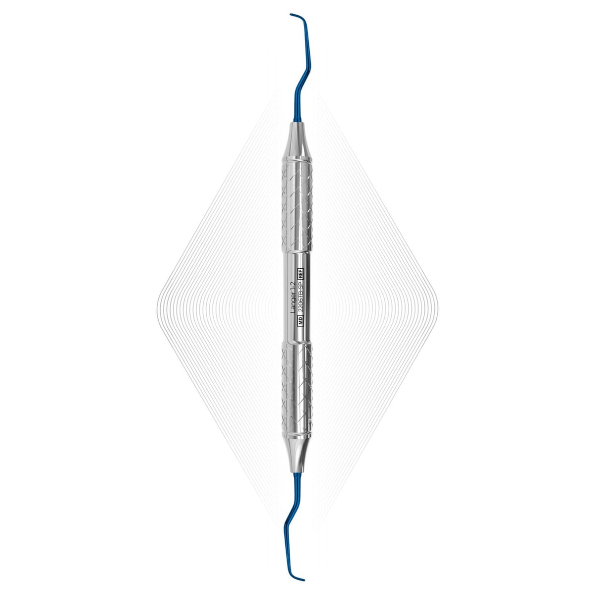 Langer 1-2, Blue, For Implants (Titanium) | ErgoDenta 2206TB-SP – ErgoDenta ApS, Curettes
