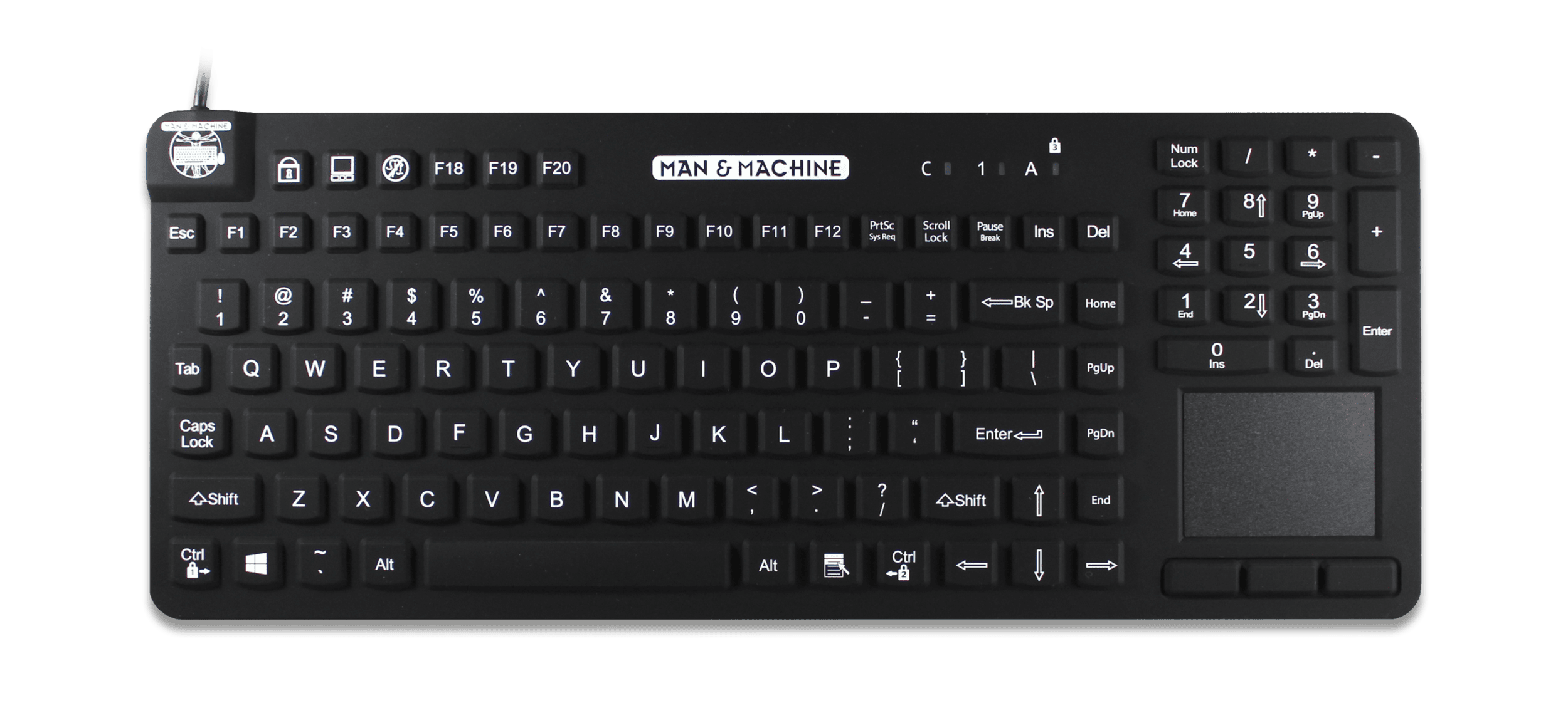Man & Machine Really Cool Touch Tastatur (Schwarz) – Man & Machine Europe, Bürobedarf