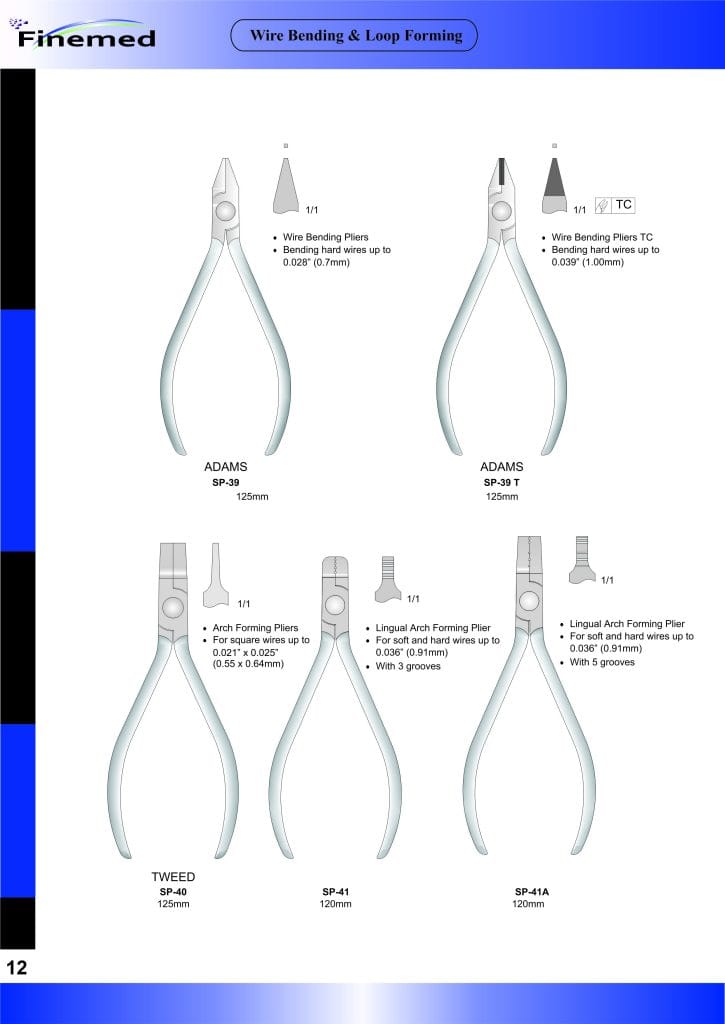 Formage de fils et de boucles – Fine Med Instruments, Pliers