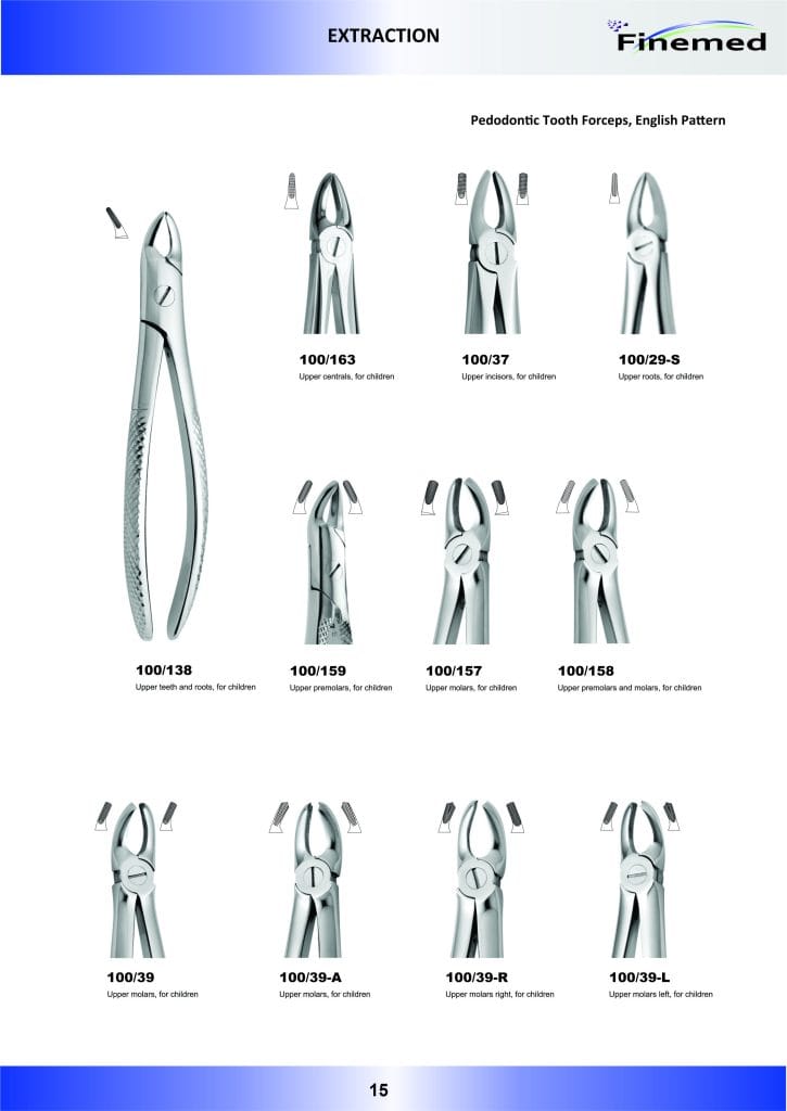 Davier pédodontique, modèle anglais – Fine Med Instruments, Daviers d'extraction
