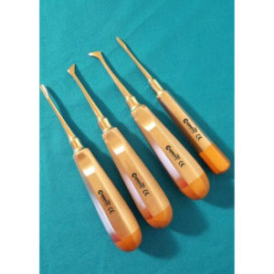 SET OF 4 DENTAL TOOTH EXTRACTING ELEVATORS #25,25 #77R & 78 -GERMAN STAINLESS