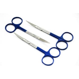 3 BLUE SUPERCUT HIGH GRADE IRIS SCISSORS 4.5" CURVED DENTAL SURGICAL INSTRUMENT
