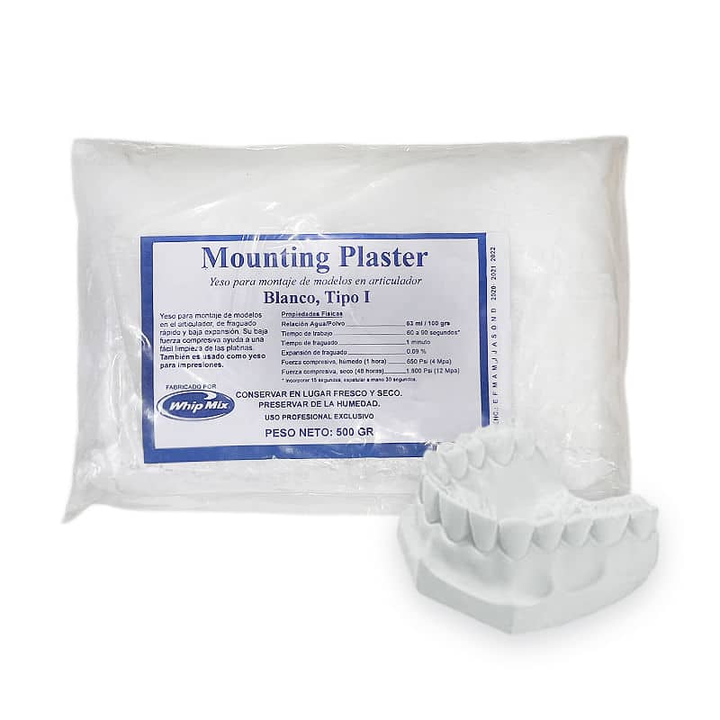 Yeso Mounting Plaster 500g. Whip Mix – Grimberg Dentales S.A., Gypsum & Stone Products