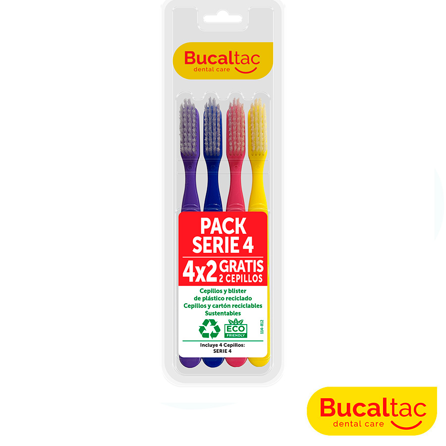 BUCAL TAC Promo Pack 4x2 Cepillos Clásicos Serie 4