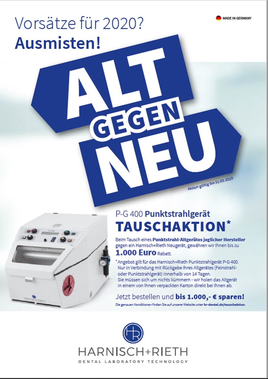P-G 400 Punktstrahlgerät – Harnisch & Rieth, Air Abrasion Units