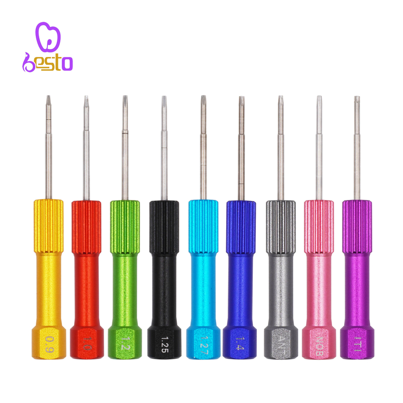 Dental Implant Screw Driver Kit Surgical Manual Kit with 9 Drivers for Hand use Universal Hand Prosthetic Driver set