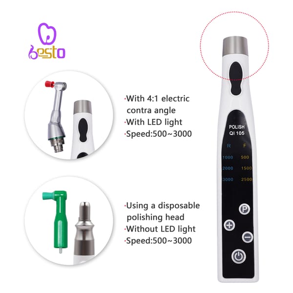 Dental Electric Polishing Motor Wireless Electric 3000rpm Straight Prophy Head Polishing Motor