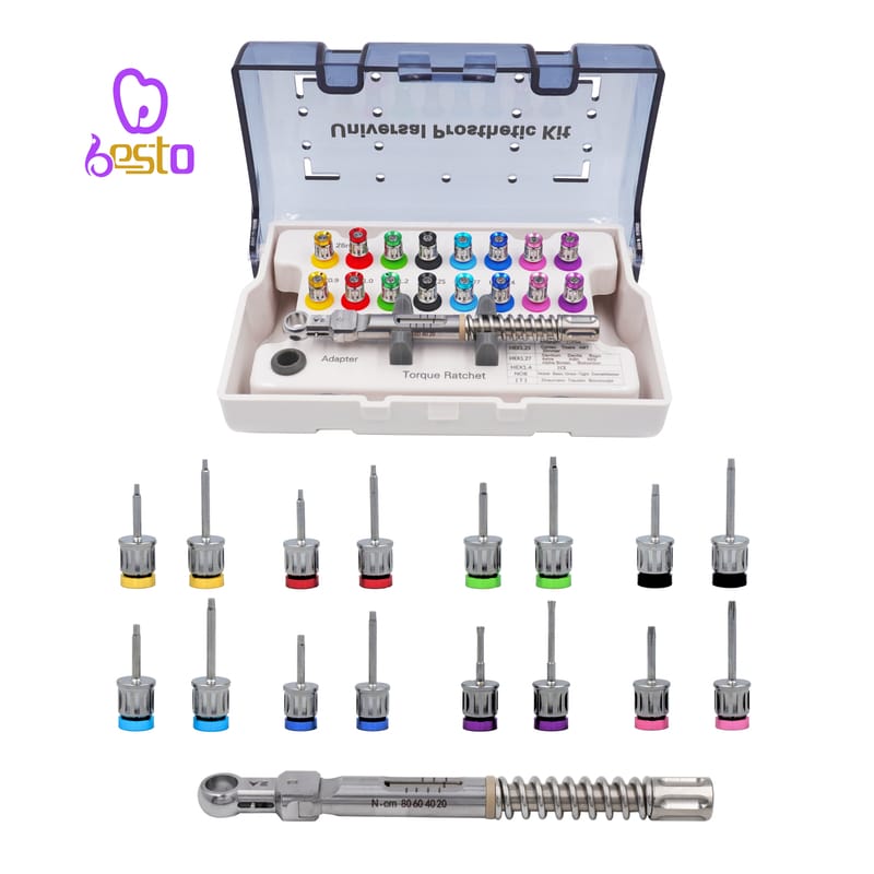 Dental Universal Restoration Tools Kit Implant Screw Driver Colorful Torque Wrench Ratchet 10-80NCM with 16Pcs Screw Drivers – BESTDENT FOSHAN MEDICAL EQUIPMENT CO.,LTD, Geräte