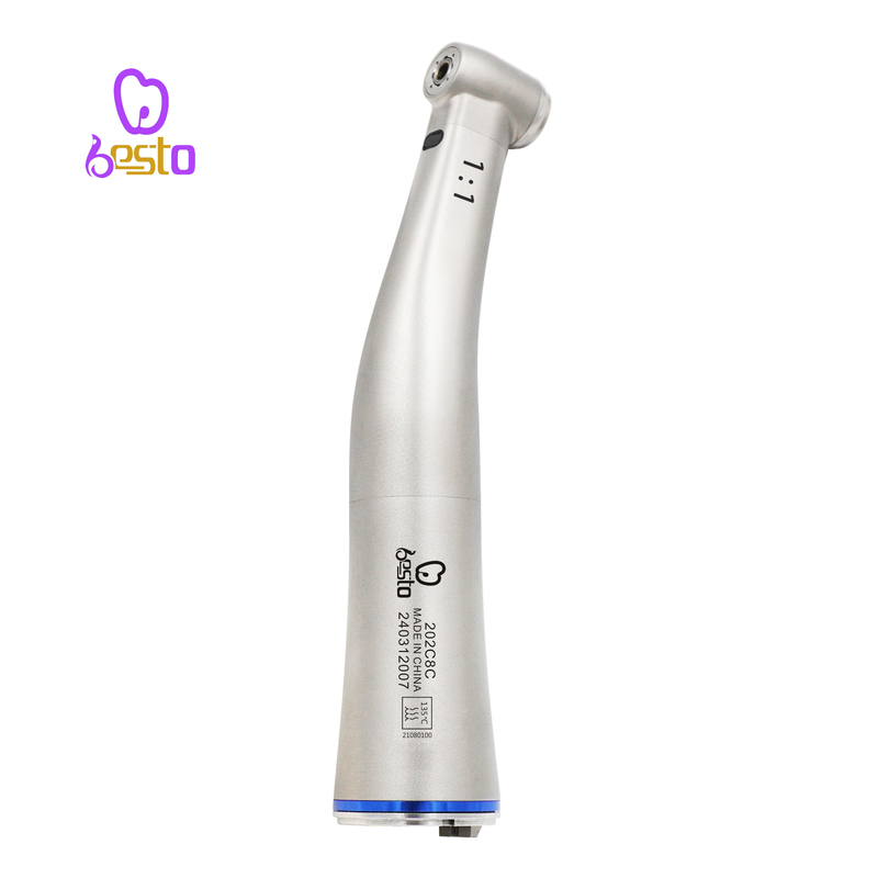 Dental 1:1 Fiber Optic Contra Angle Stailess Steel 4 Holes Spray Low Speed handpiece Dental Handpiece