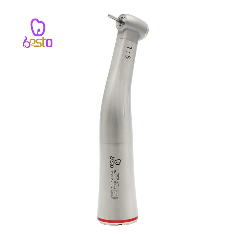 Dental 1:5 Increasing Handpiece Stainless Steel Fiber Optic Contra Angle Red Ring Low Speed Dental Handpiece – BESTDENT FOSHAN MEDICAL EQUIPMENT CO.,LTD, Handpieces and Contra-Angles