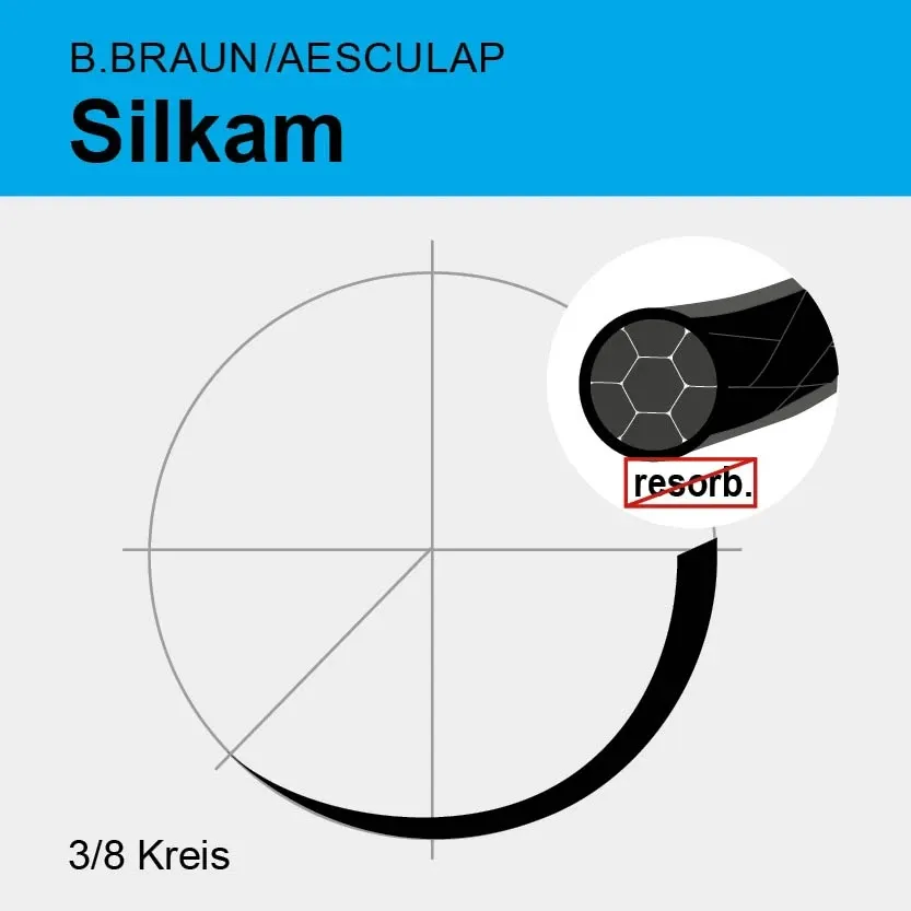 Silkam DR 18 USP 3-0 75 cm - Packung 36 Stück – caprimed GmbH Wawibox, Sutures & Needles