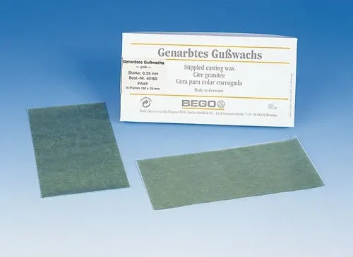 Gusswachs genarbt mittel 0,4 mm, Packung 15 Stück