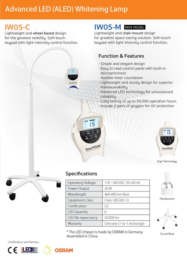 InnoWhite IW05-C Advanced LED (ALED) Whitening Lamp