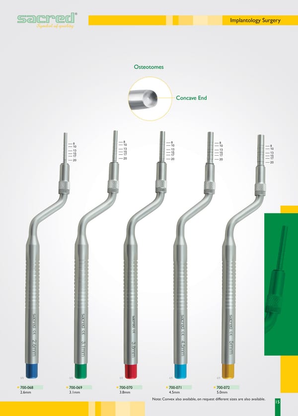 Osteotom, konkav, gebogen, 2,6 mm