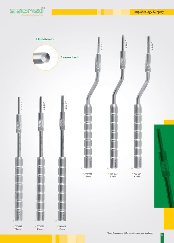 Osteotom, konvex, verstellbar, gerade, 2,8 mm