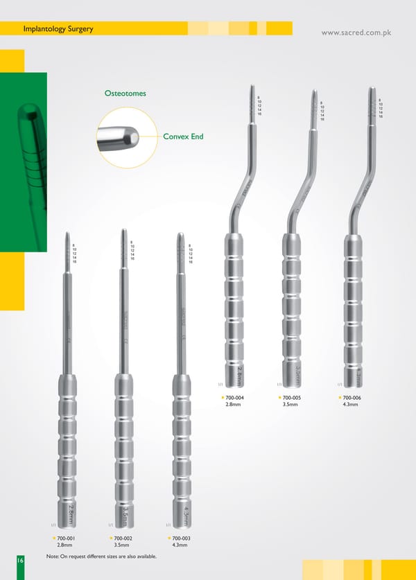 Osteotom, konvex, gerade, 3,5 mm