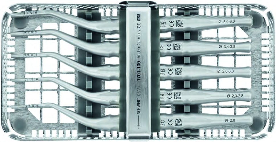 Osteotome Set, Concave Tips in SCHWERT P-Lux Design Handle – Schwert, System-Independent Instruments and Accessories