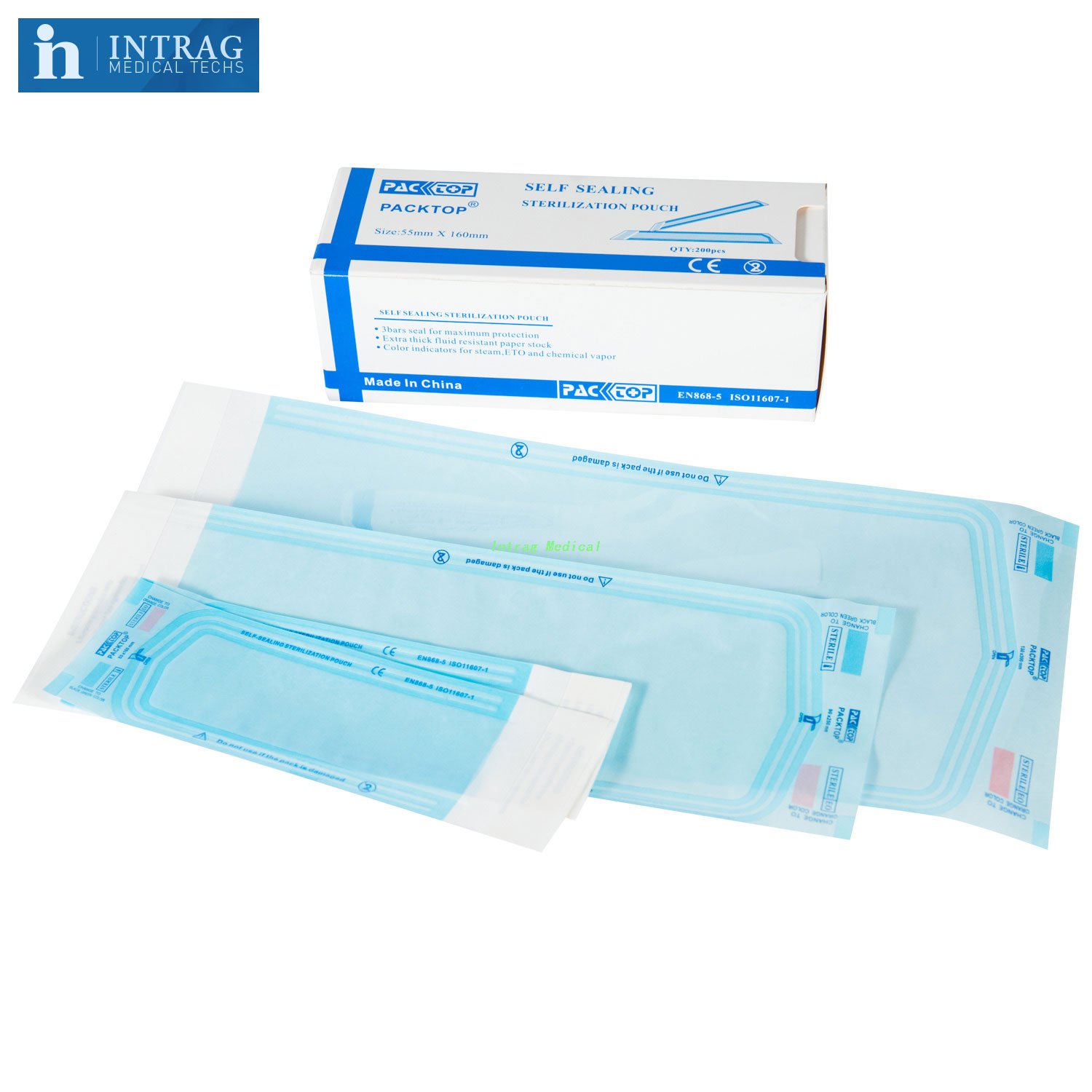 Self Sealing Sterilization Pouch – Anhui Intrag Medical Techs Co.,Ltd., Sterilization Pouches & Wraps
