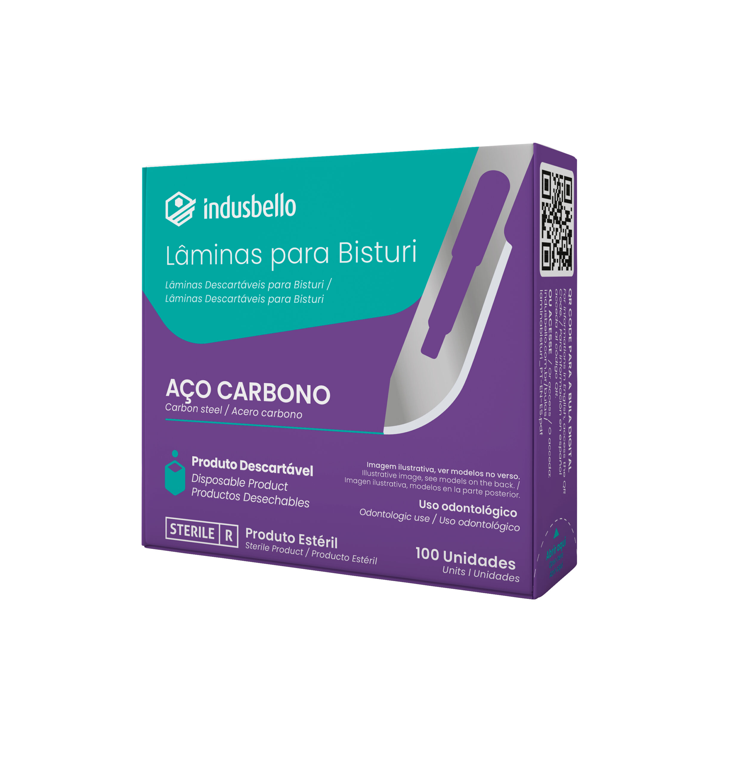 Lâmina para Bisturi em Aço Carbono para cabo n° 3