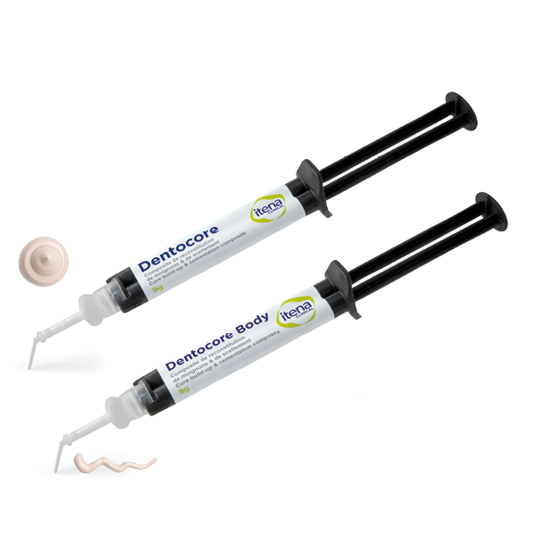 1x 50g cartridge A3 Dentocore Body + 25 mixing tips + 25 intra-oral tips – ITENA Clinical, Stumpfaufbau