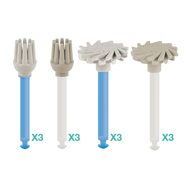 Polish HD assorted polishers (3 Brush + 3 Twist)