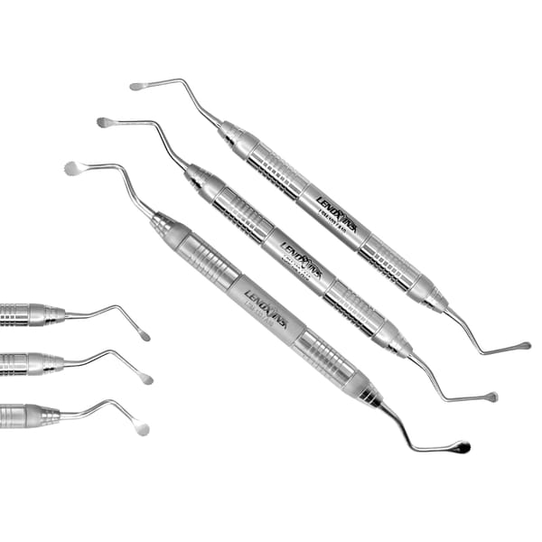 Lucas Bone Curettes Set of 3 Serrated, 3-4-5MM