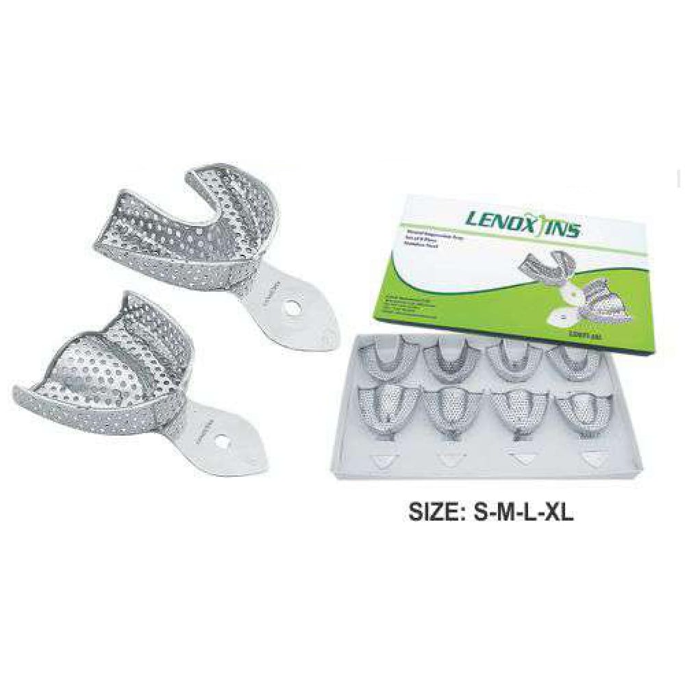 Impression Trays Dentulous Perforated Set of 8 – LENOX INS - Lensur Instruments Ltd., Abdrucklöffel