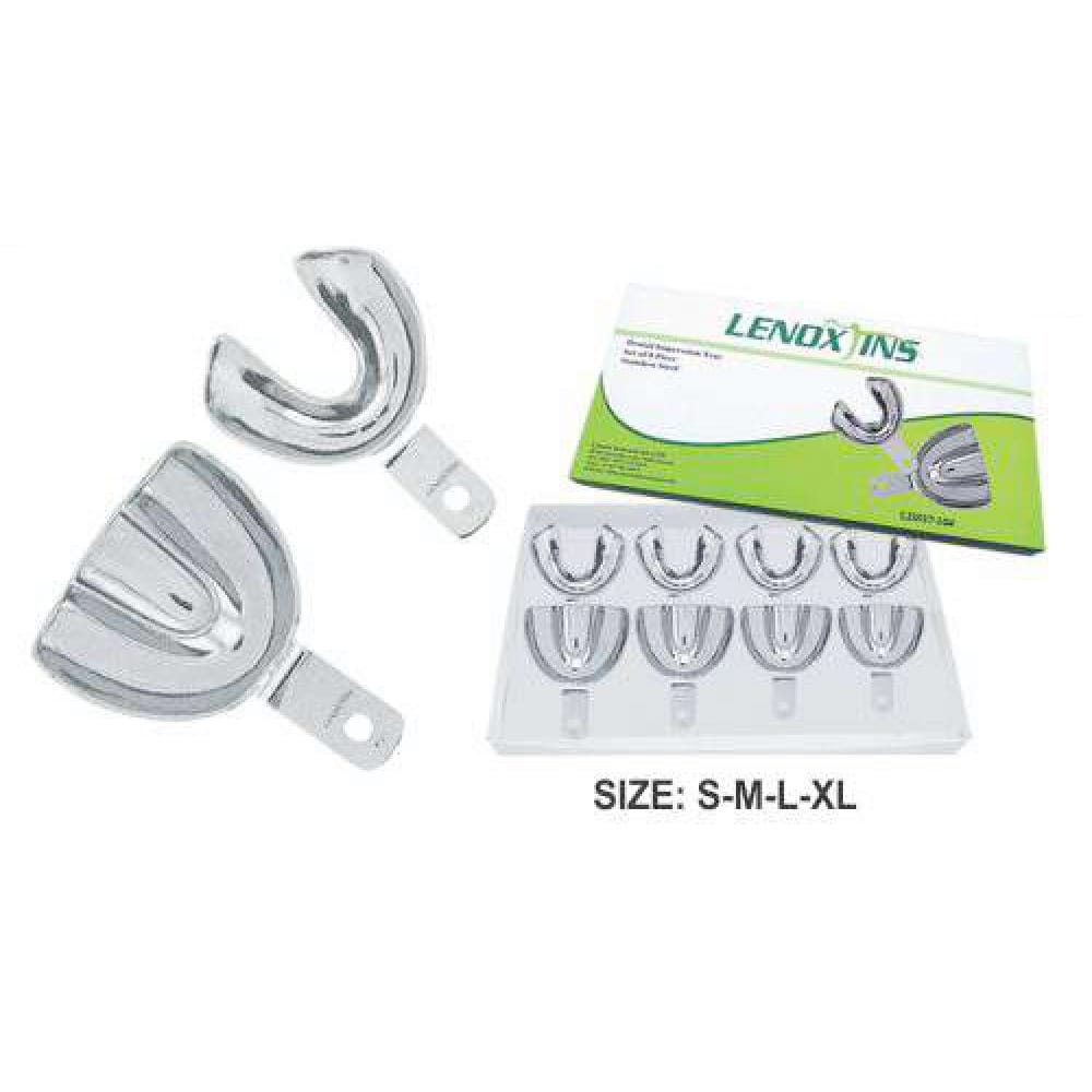 Impression Trays Dentulous Non-Perforated Set of 8 – LENOX INS - Lensur Instruments Ltd., Impression Trays