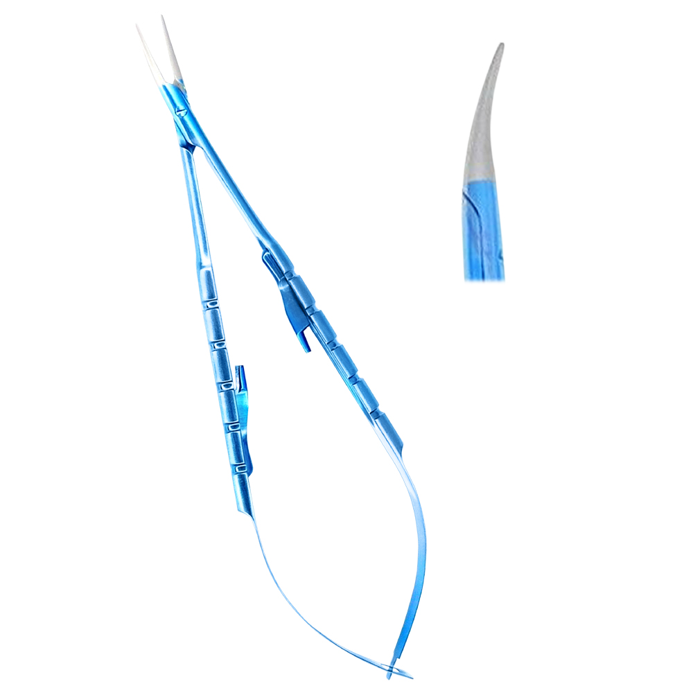 Micro Castrovijo Needle Holder Curved 16cm Titanium