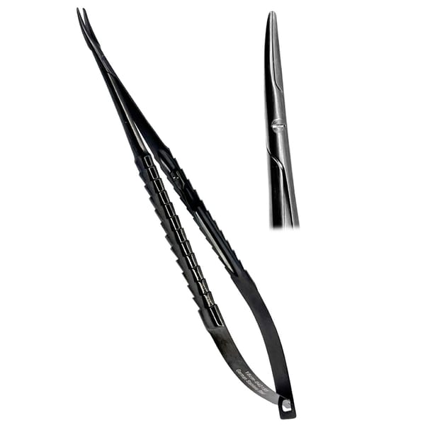 Castro-Viejo Micro Needle Holder TC 18cm CVD Locking Ergo Handle Black,