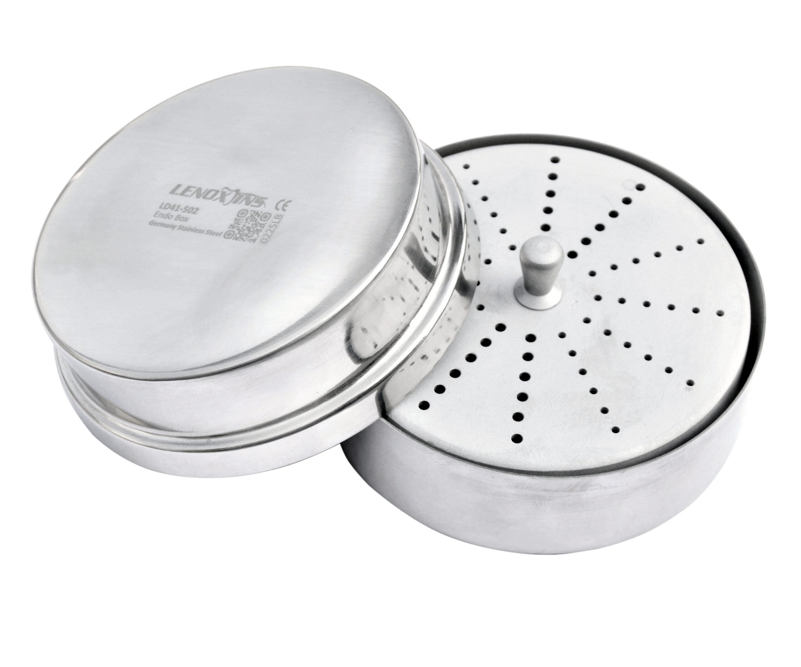 Aluminium Endo Box Round Shape 1.7mm 48 Holes 2.4mm Holes Stainless Steel
