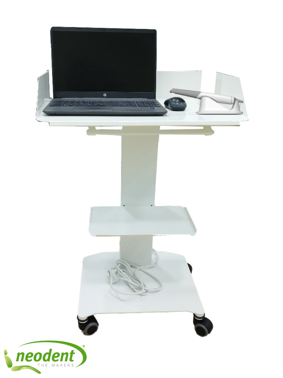 Chariot ordinateur portable Neodent avec support latéral, sans base latérale, pour Aoralscan 3 et Aoralscan Elite