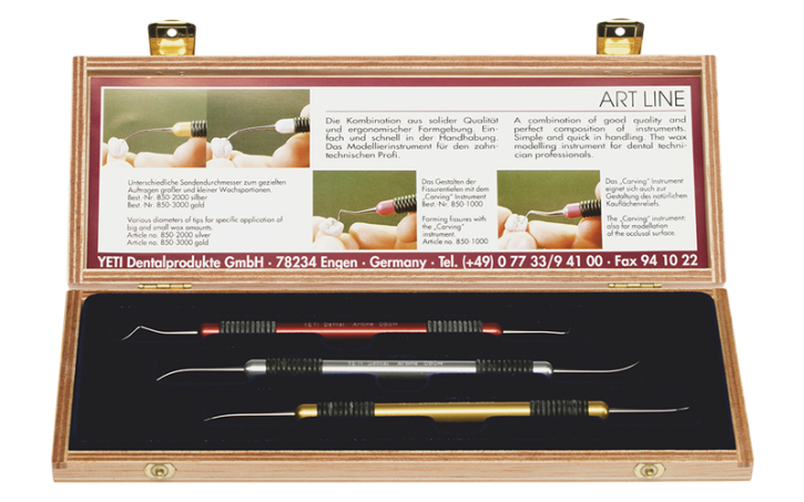 Artline Set im Holzetui – Yeti Dentalprodukte, Dental Laboratory Instruments