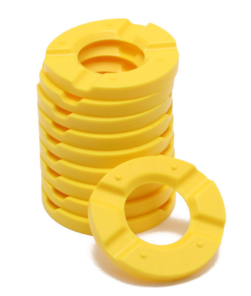 Quicksplit⁵ mounting plates 4-spoke yellow 50 pieces 1250 0777 – Rossner & Sohn, Pins and Model Systems