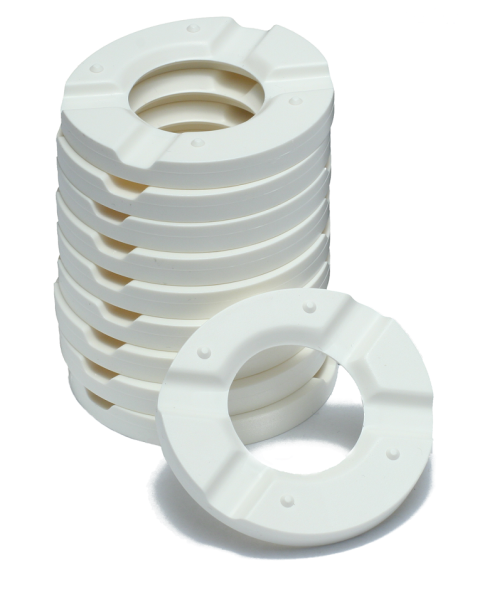 Quicksplit⁵ mounting plates 4-spoke white 50 pieces 1250 0776 – Rossner & Sohn, Pins and Model Systems