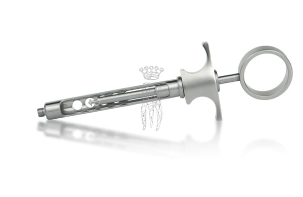 Zylinderampullenspritze ARROW Edelstahl metrisches Gewinde - selbstaspirierend