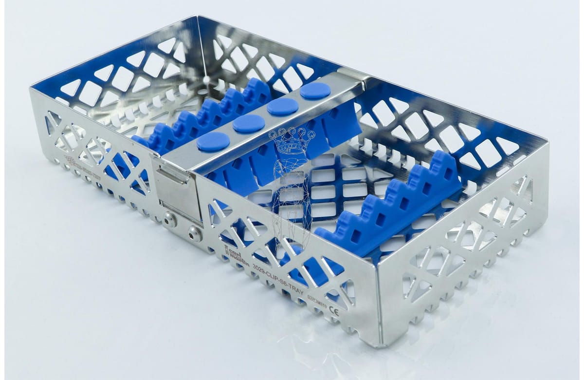 Steri-Wash-Tray 190x90x34mm 6 Instr. - Silikone hellbblau – Carl Martin
