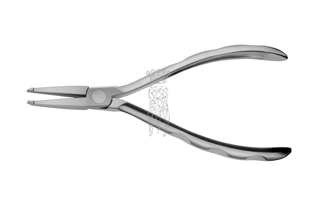 Spezialzange zum Bändersetzen 14.5cm mit kreuzverzahnten Arbeitsenden – Carl Martin, Pliers