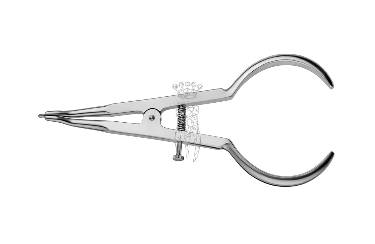 Separierzange zum Plazieren elastischer Separatoren, doppelt abgewinkelt – Carl Martin, Pliers