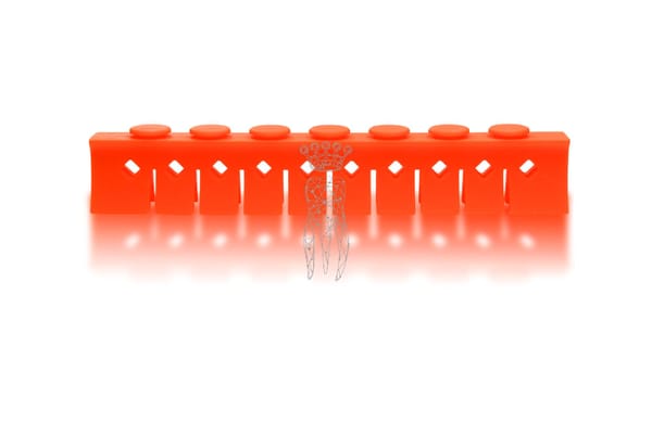 Silikon Niederhalter 3029-L + M 10 Instrumente - orange