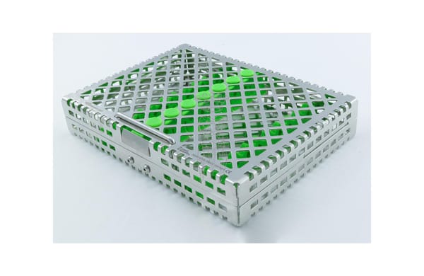 Steri-Wash-Tray 190x140x34mm 10 Instrumente - Silikon grün